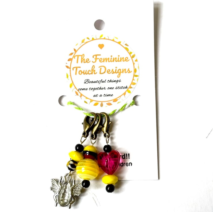 Bee Stitch markers for knitting or crocheting Folksy
