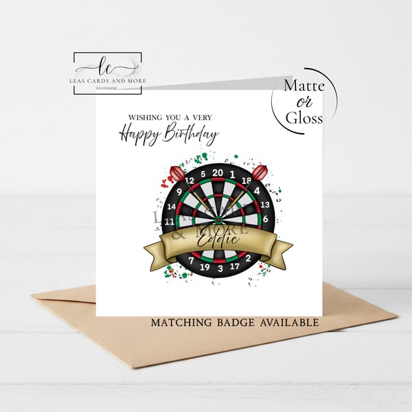 Darts Happy Birthday Card