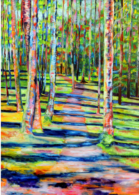 Impressionist Woodland Landscape Greeting Card from Original Oil Painting
