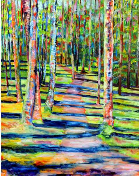 Impressionist Woodland Landscape Greeting Card from Original Oil Painting