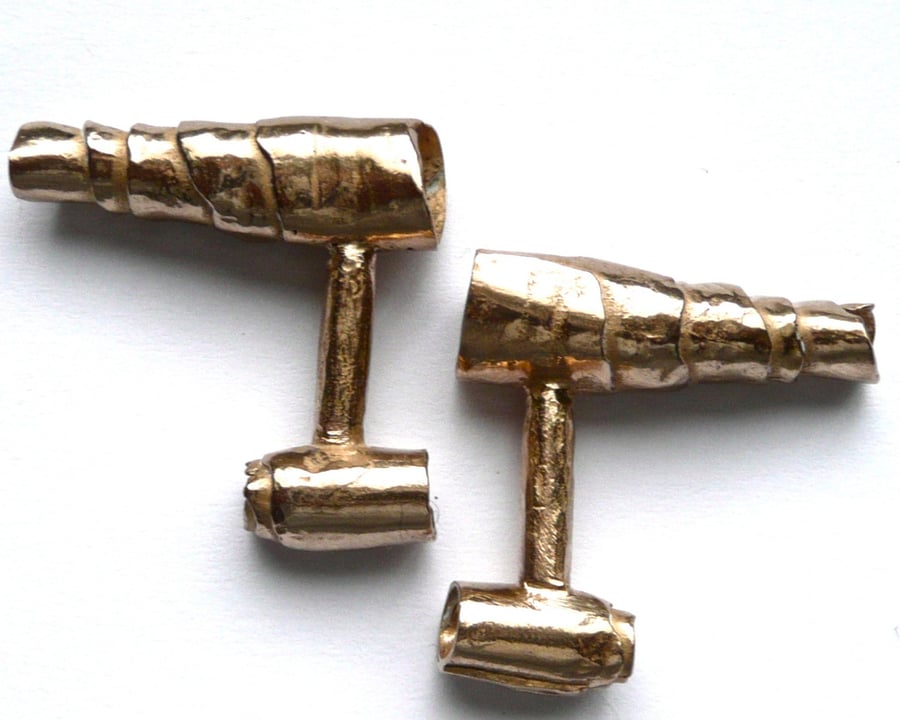 Men's Bronze Cufflinks, 8th Wedding Anniversary