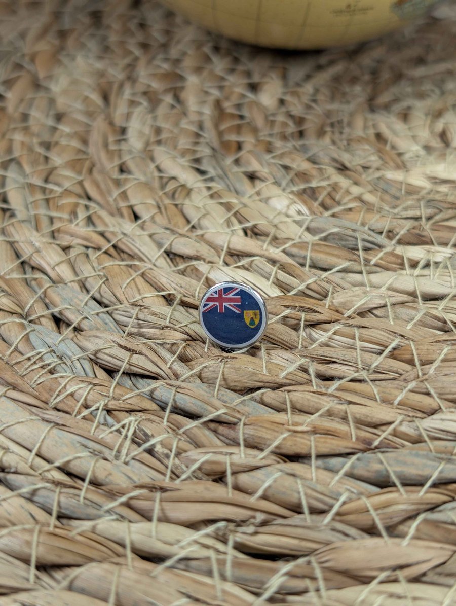 Turks and Caicos Islands Flag Map Pin – Caribbean Travel Map Push Pin Wood Map