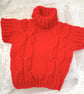 Girl's Knitted Chunky Cabled Short Sleeved Jumper, Gift Ideas for Children - Image 1