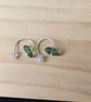 Seaglass and silver hoop earrings 