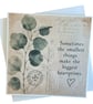Vintage Botanical Greeting Card. Handmade Parchment Paper Card. Thinking of You - Image 2