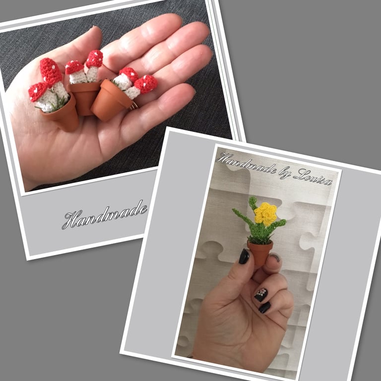 Miniature crocheted flowers