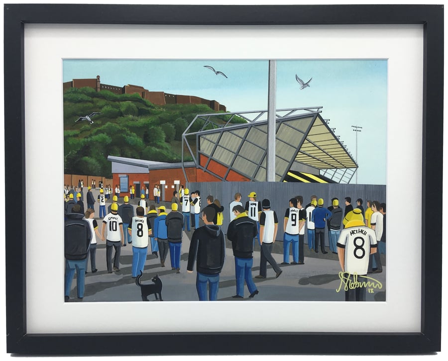 Dumbarton F.C, Dumbarton Football Stadium. Framed, Football Art Print.