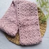 Seconds Sunday Baby Pink Crochet Infinity Scarf in Pure Wool & Alpaca Blend