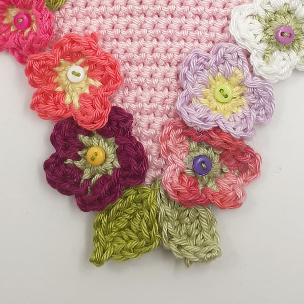 Reserved for Carrie - Crochet Heart Hanger 