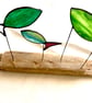 Stained glass Family of Fish on driftwood, marine coastal art - Image 6