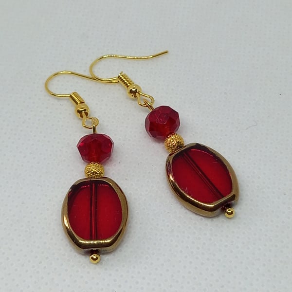 Red Stained Glass Earrings