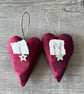 One Red Fabric Heart with Star Button and Personalised Message Wedding Proposal - Image 4