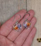 Pressed Flower Resin Earrings, 304 Stainless Steel Hooks, Made in Scotland - Image 2
