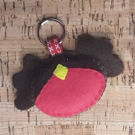 Robin Felt Keyring-Bag Charm.