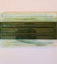 Large green fused glass soap dish - Image 1