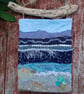 Upcycled  wall hanging.  Slow Stitched coastal scene. - Image 1