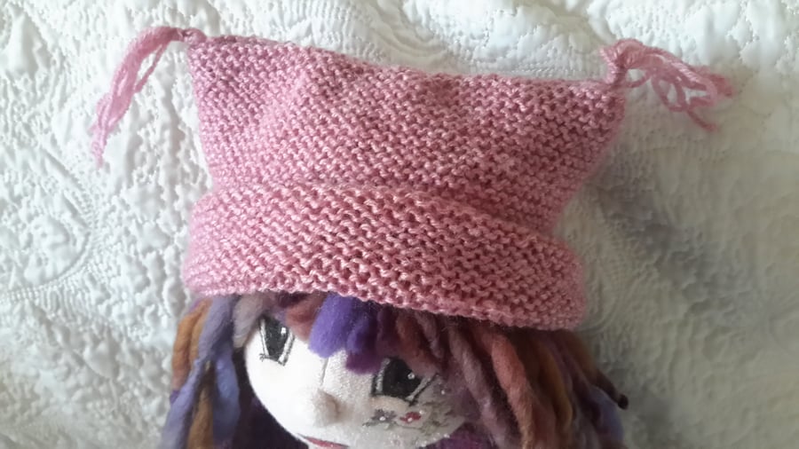 RESERVED FOR EVIE, Custom Made Knitted hat for Lacey Doll