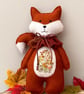 Decorative felt fox, hand sewn woodland fox, hanging decoration  - Image 1