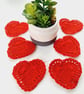 Red Hearts set of 6, Garland Bunting and Coasters