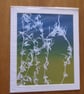 Willow Print from Original Photogram - White mount to fit 10x12 inch frame 