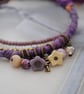 Sari bangle charm bracelet set with flowers - Image 1