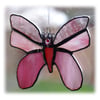 Butterfly Stained Glass Suncatcher Pink 038