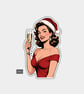Funny Christmas Sticker Vinyl Xmas Decal For Adults - Champagne Woman - Image 1