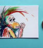 Orangutan Monkey Miniature ACEO painting - Image 4