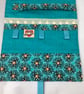 Floral jewellery wrap, Poppies jewellery roll, Handmade - Image 2