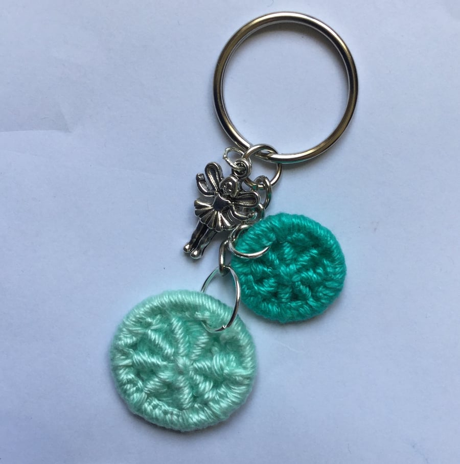 Keyring Bag Charm with Dorset Buttons and Fairy