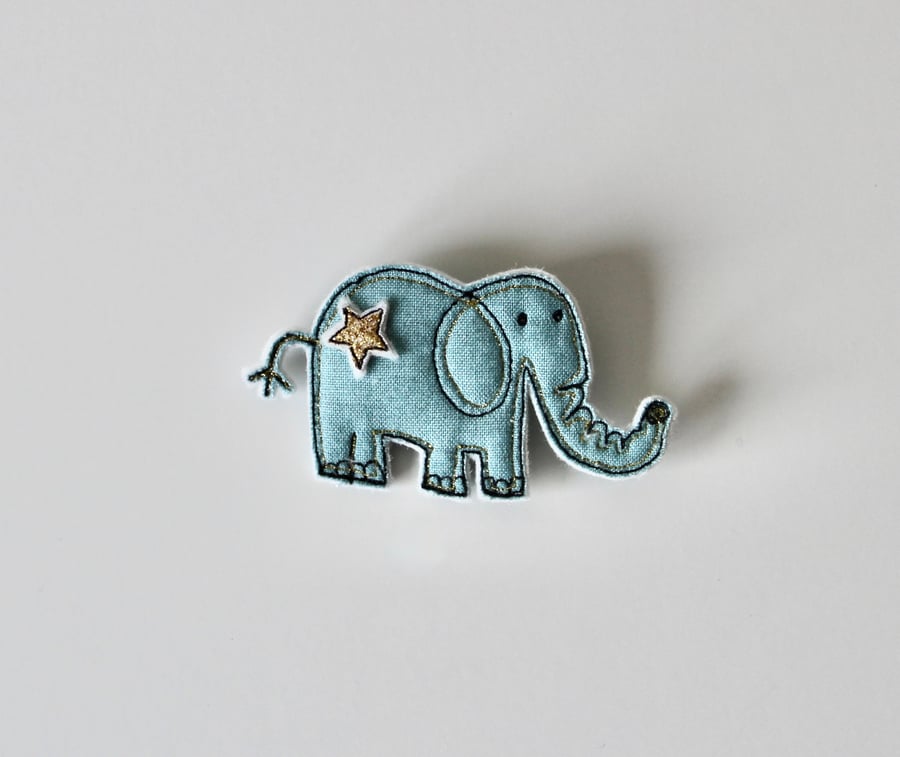 Elephant Hand-Embroidered Pin Elephant Hand-Embroidered Pin