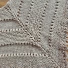 Hand knitted beige triangular scarf in beige premium acrylic yarn 
