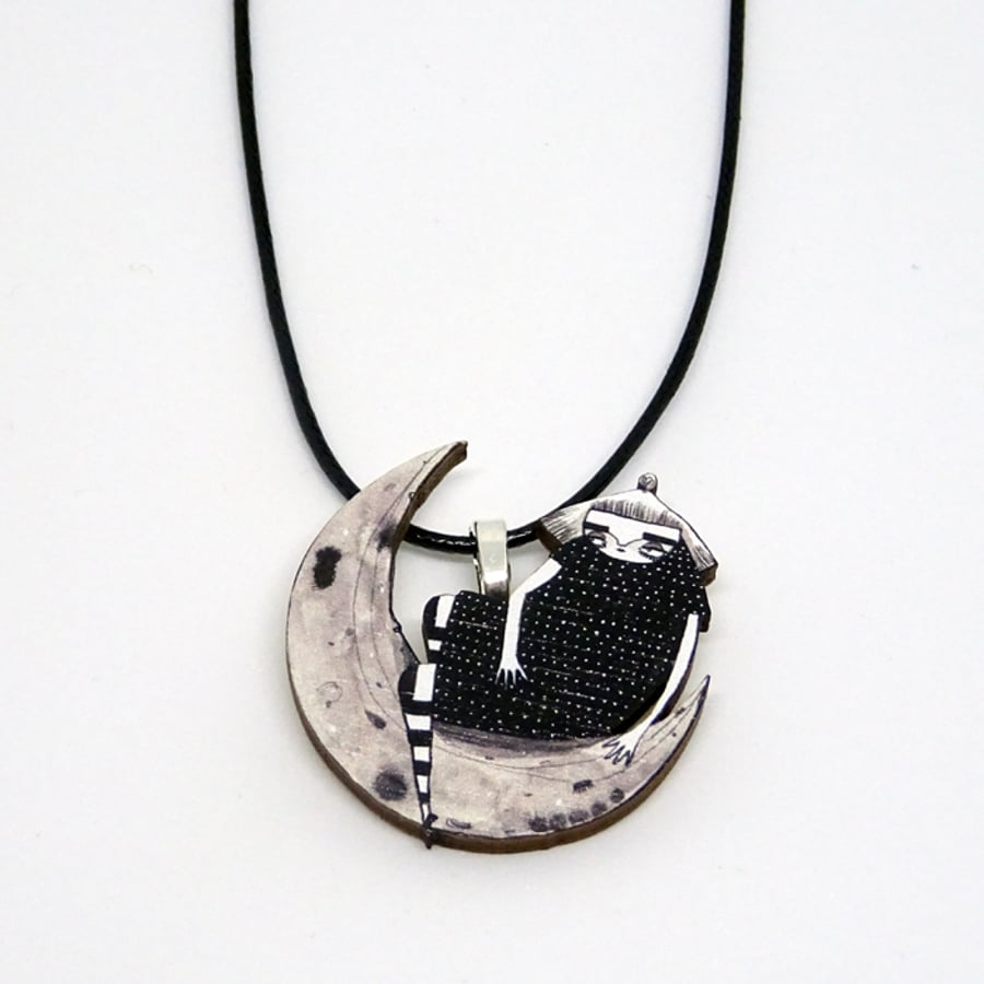 'Moon Girl' Wood necklace.