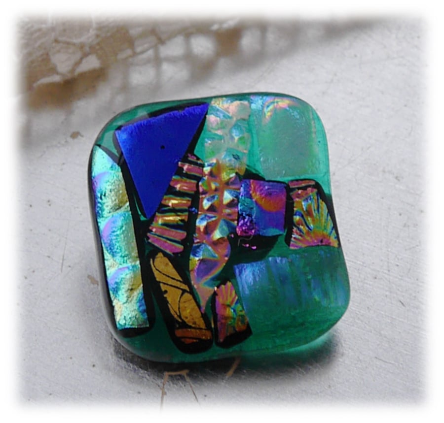 Brooch Dichroic Fused Glass 030 Abstract Handmade
