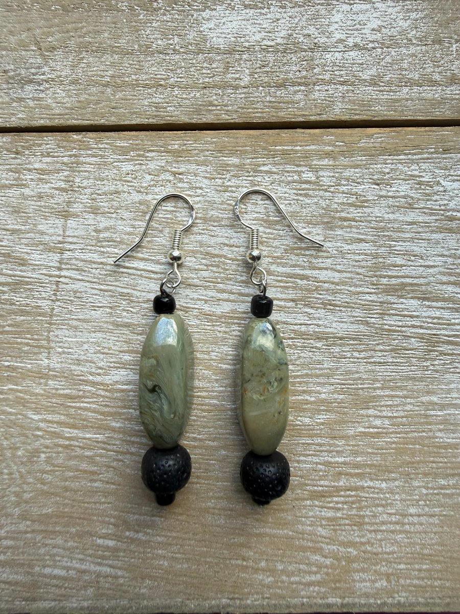 Drop earrings - Basalt