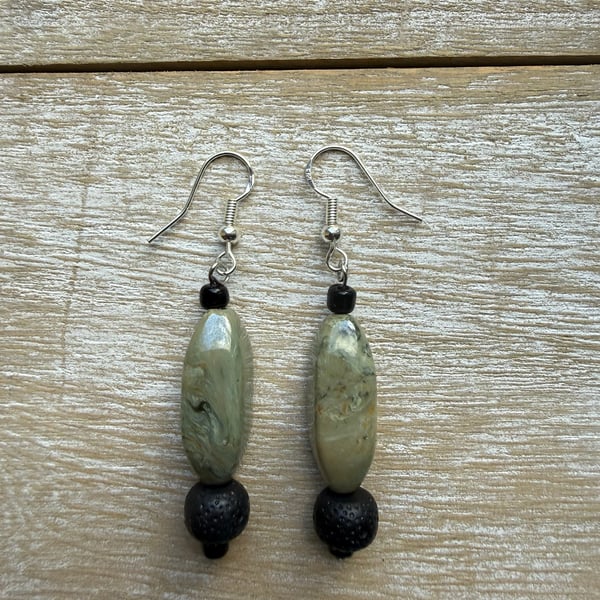 Drop earrings - Basalt