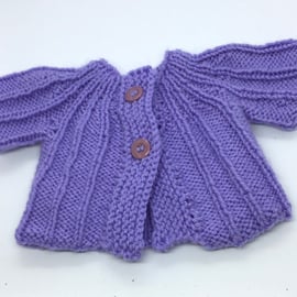Ribbed Pattern lilac Baby Cardigan 0-3 months 