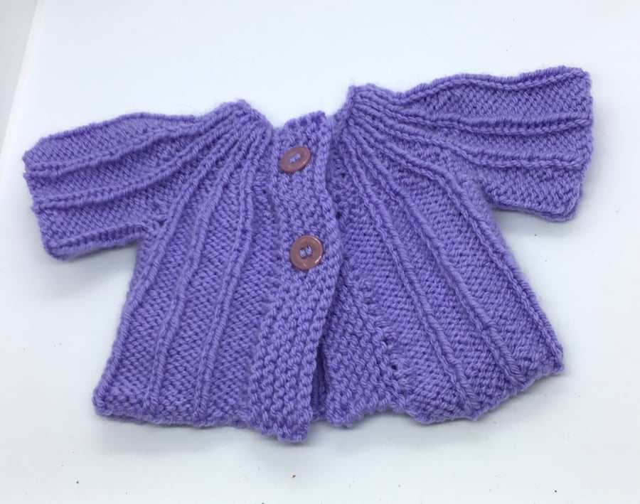Ribbed Pattern lilac Baby Cardigan 0-3 months 