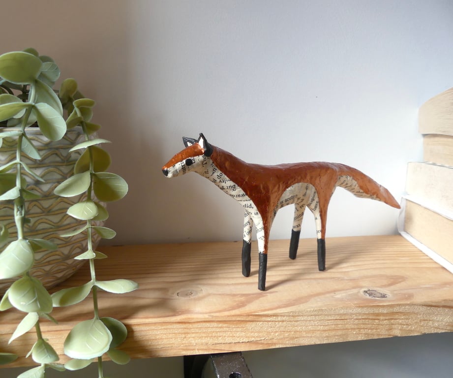 Little Copper Fox - Handmade Nature Inspired Gift for Readers - Whimsical Art