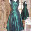 ON SALE Emerald Taffeta Dress