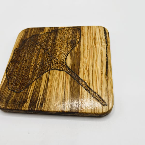 Recycled Gingko patterned Coasters in Bamboo SKU-CG1 to CG4