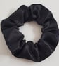 Black Satin Scrunchie - Gentle Handmade Hair Tie