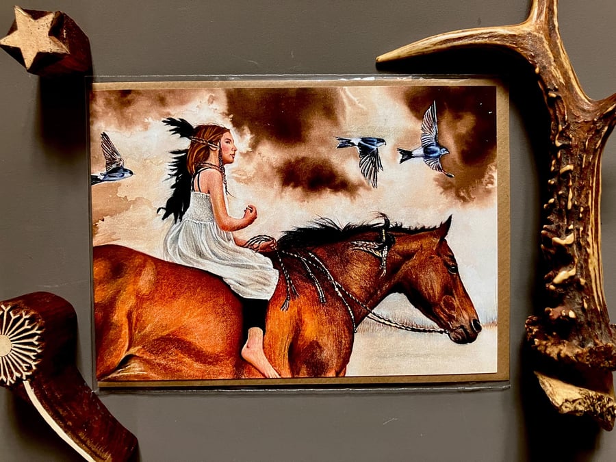 Horse Blank Greeting Card