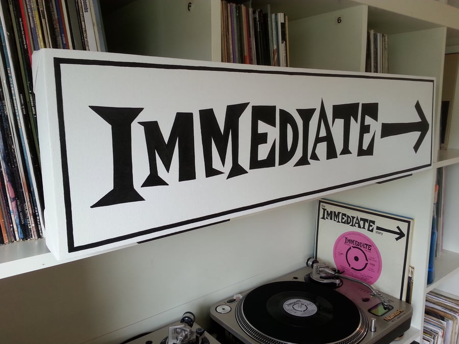 Immediate Record Label Painting, Music Inspired Painting, Vinyl Records