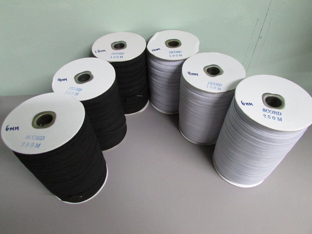Elastic Black or White 4mm 6mm 9mm or 1.2cm X 1 METRE