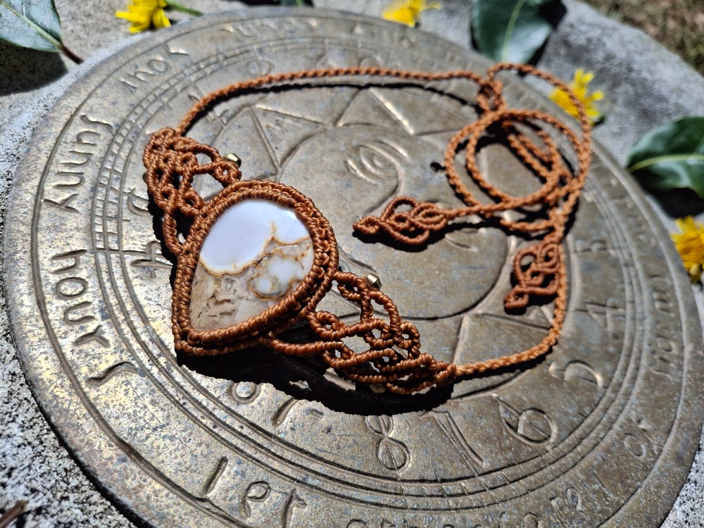 Cobra Jasper Macrame Necklace 