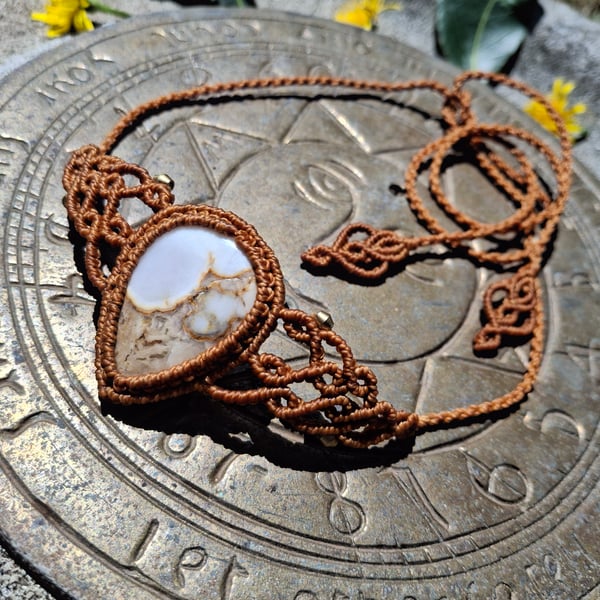 Cobra Jasper Macrame Necklace 
