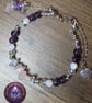Handmade Amethyst, Rose Quartz and moonstone bracelet 