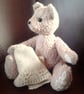 Collectable 14 inch teddy bear 'Mallow' cotton fleece with linen paws - Image 3