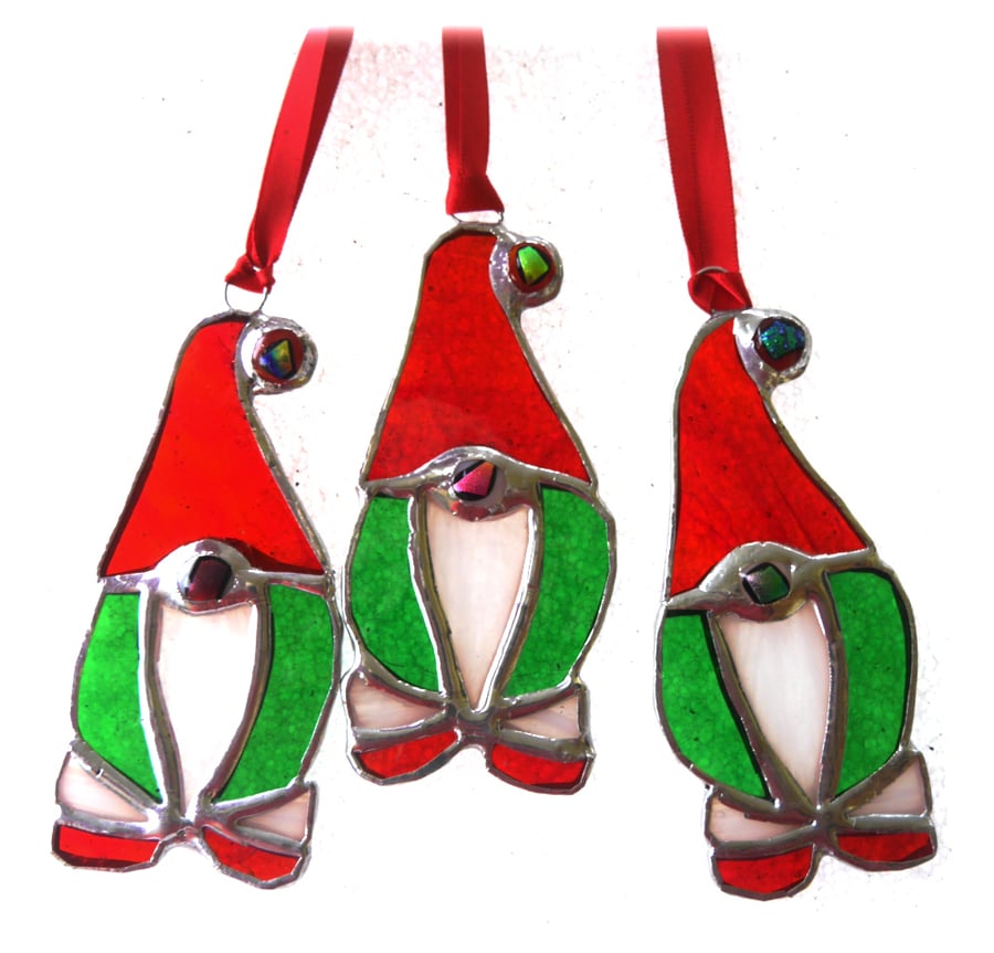 Gonk Christmas Tree Stained Glass Gnome Xmas decoration